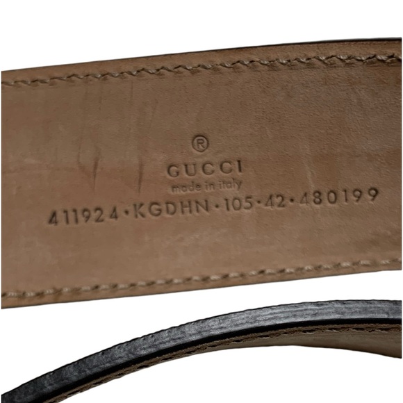Gucci, Monogram Silver/Brown Belt - Picture 3 of 8